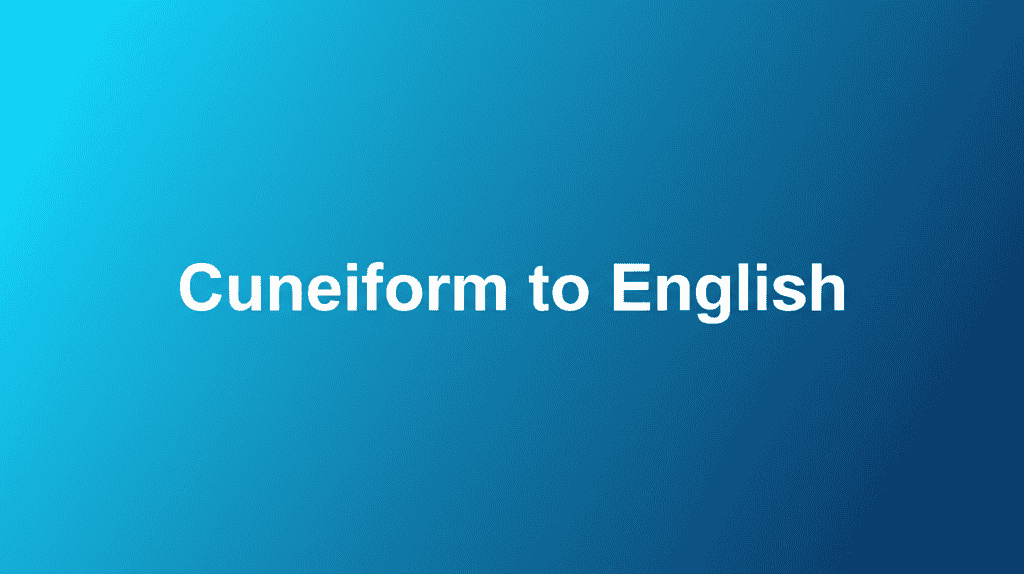 Cuneiform to English Image