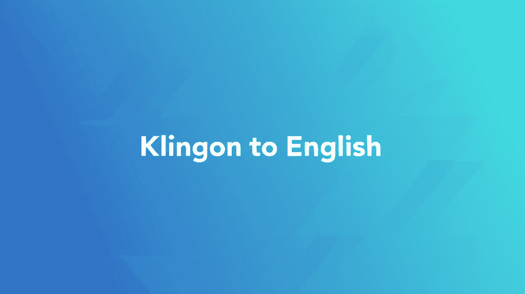 Klingon to English